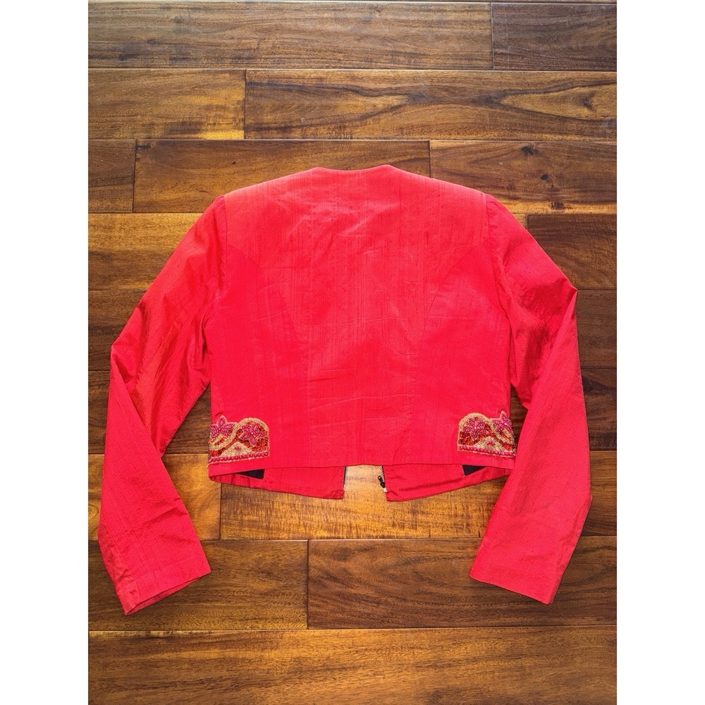Hobby Horse Red Beaded Embellished Cropped Bolero‎ Women's Small - Picture 4 of 8